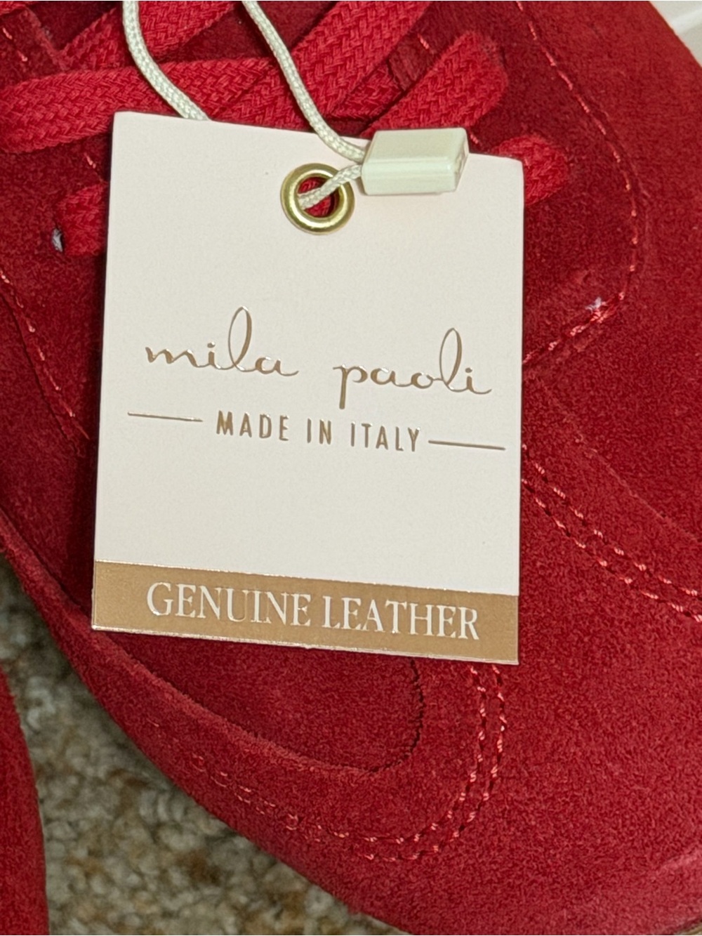 Mila Paoli Red Suede Women’s Shoes - Picture 6 of 7
